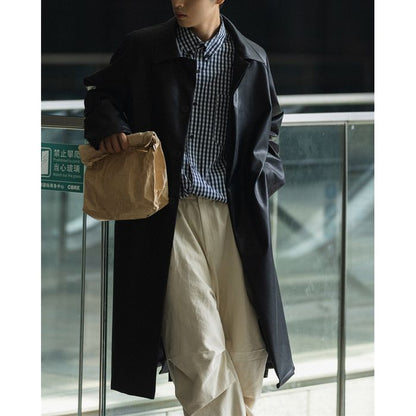 フェイクレザー ロングコート　M10354