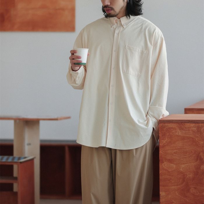 同色ストライプ 長袖シャツ　M10335