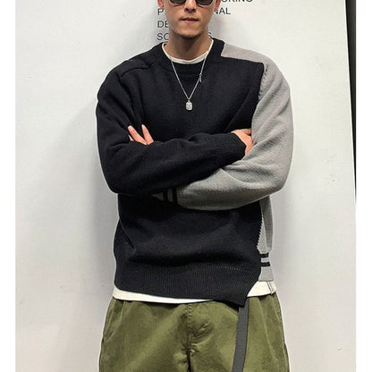 アシンメトリーカラーブロック ニット　M10528