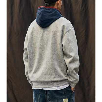 コントラストフード パーカー　M10545