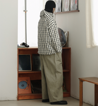 チェック柄 プルオーバー フーディ　M10373