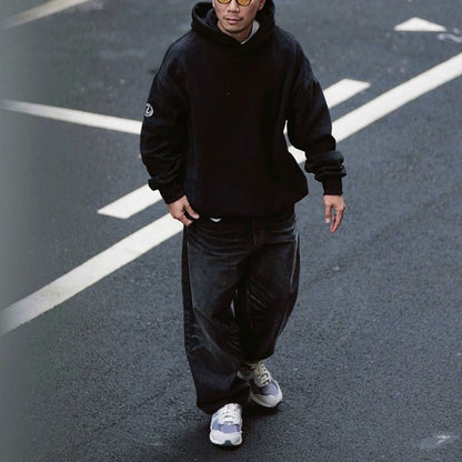 袖刺繍 プルオーバー フーディ　M10341