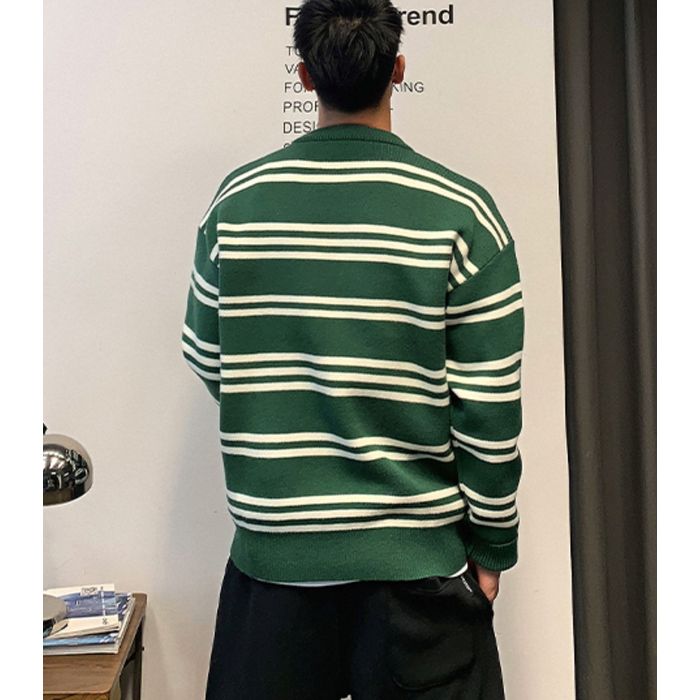 ロゴラベル ボーダーニット　M10521