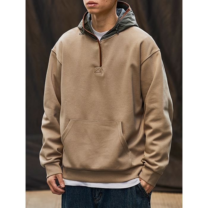 コントラストフード パーカー　M10545