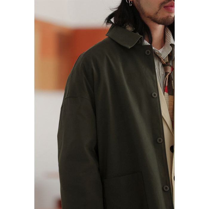 ミディアム丈ステンカラーコート　M10337