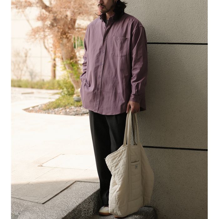 同色ストライプ 長袖シャツ　M10335