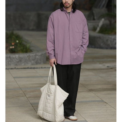 同色ストライプ 長袖シャツ　M10335