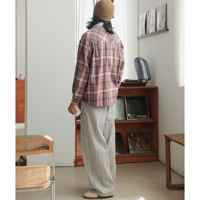 ストライプ柄 ワイドパンツ　M10423