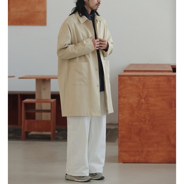 ミディアム丈ステンカラーコート　M10337