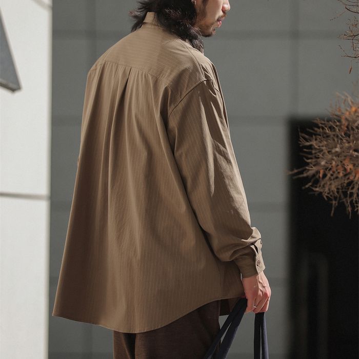 同色ストライプ 長袖シャツ　M10335