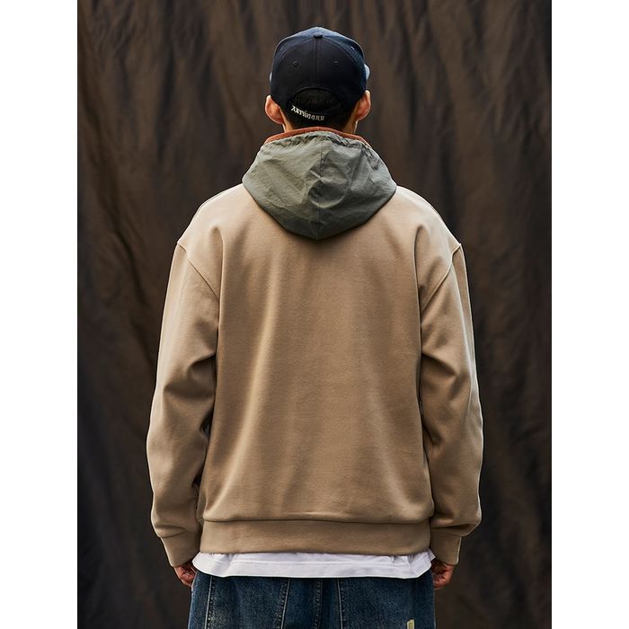 コントラストフード パーカー　M10545