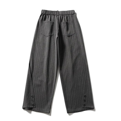 ストライプ柄 タック入りワイドパンツ　M10792