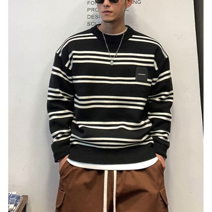 ロゴラベル ボーダーニット　M10521