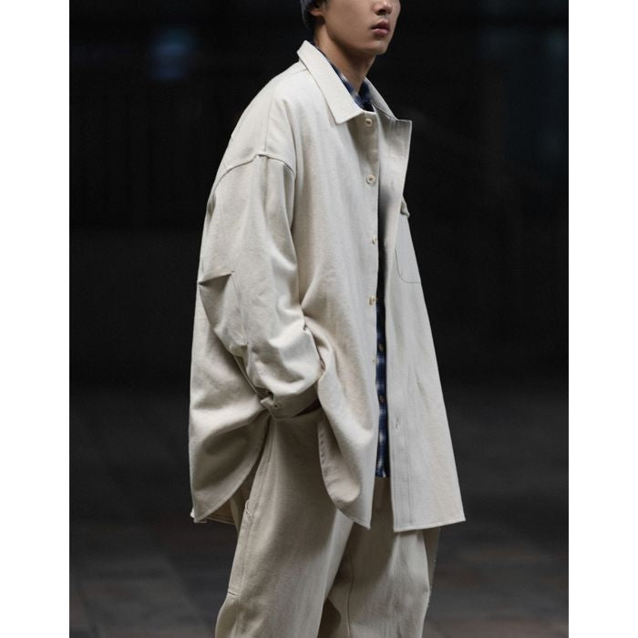 ステッチポケット 長袖シャツ　M10375