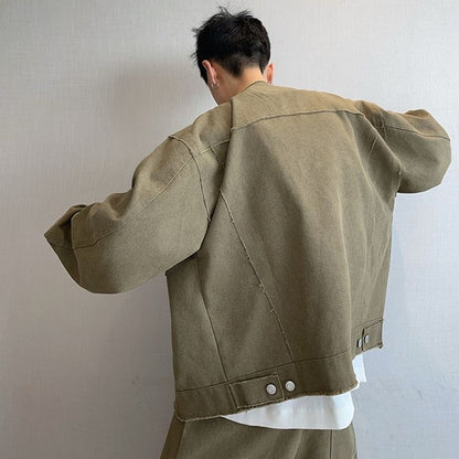 アシンメトリーデザイン ノーカラージャケット M10585