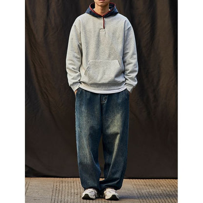 コントラストフード パーカー　M10545