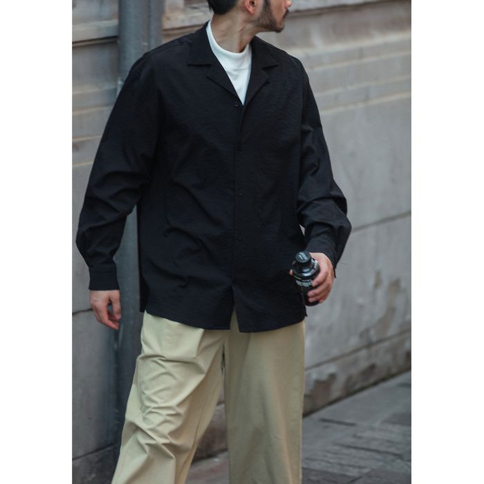 オープンカラー 長袖シャツ　M10371