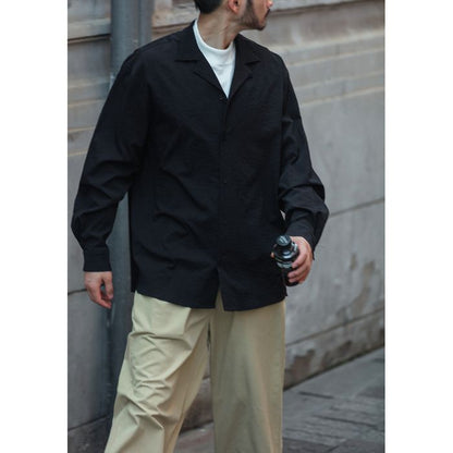 オープンカラー 長袖シャツ　M10371