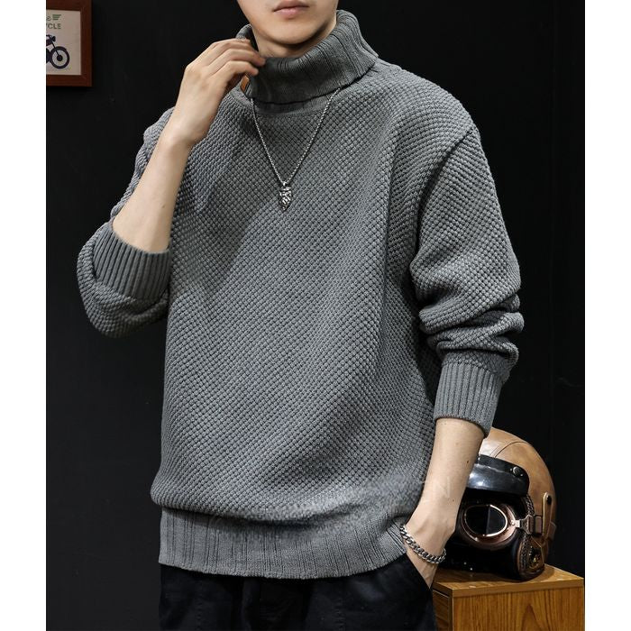 タートルネック ワッフルニット　M10538