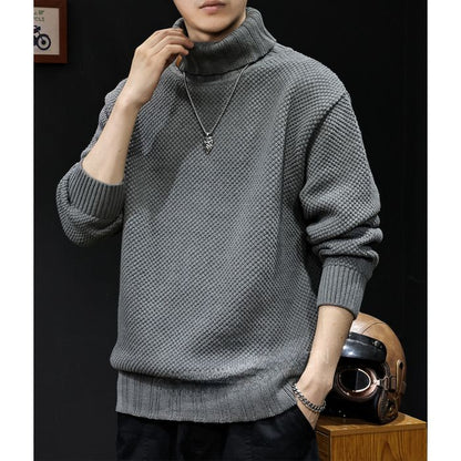 タートルネック ワッフルニット　M10538