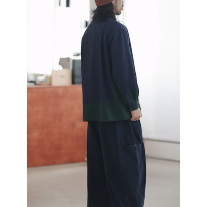 切り替えデザイン 長袖シャツ　M10380