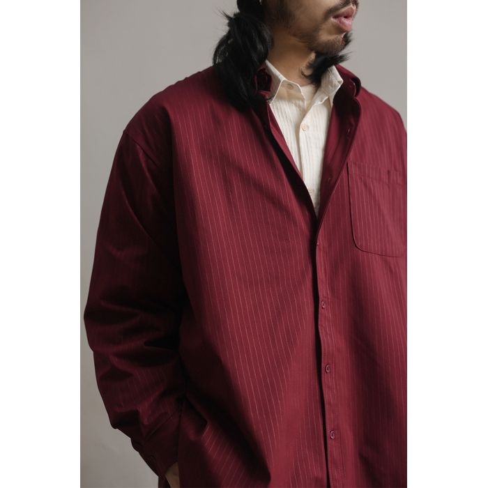 同色ストライプ 長袖シャツ　M10335