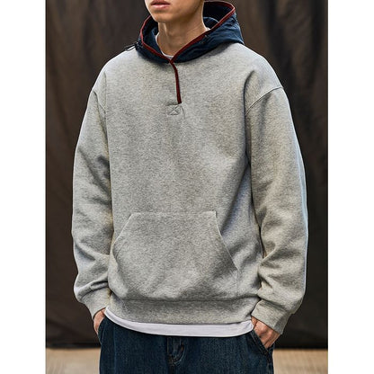 コントラストフード パーカー　M10545