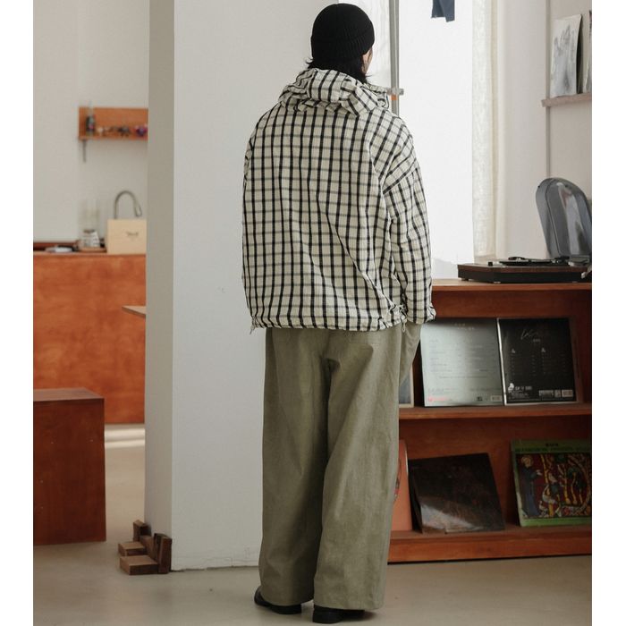 チェック柄 プルオーバー フーディ　M10373