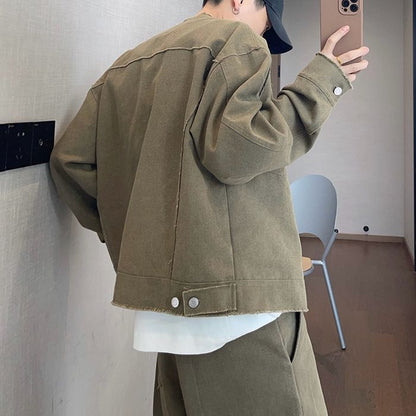 アシンメトリーデザイン ノーカラージャケット M10585