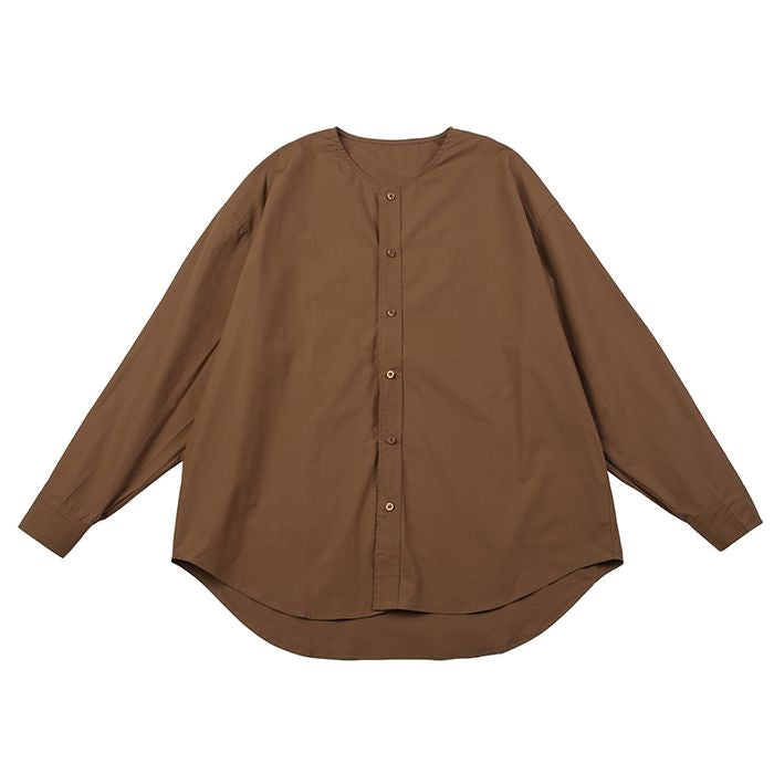 ラウンドネック ノーカラーシャツ　M10369