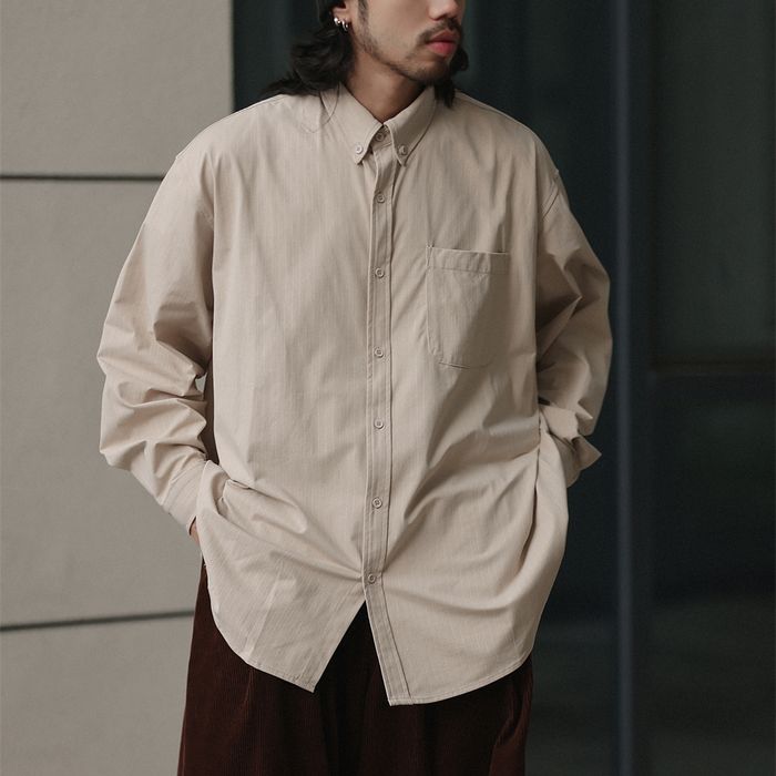 同色ストライプ 長袖シャツ　M10335