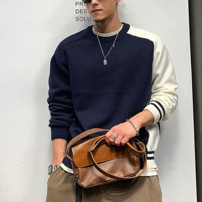 アシンメトリーカラーブロック ニット　M10528