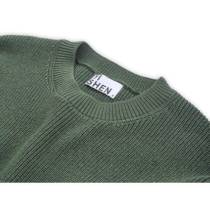 ドロップショルダー クルーネックニット　M10539