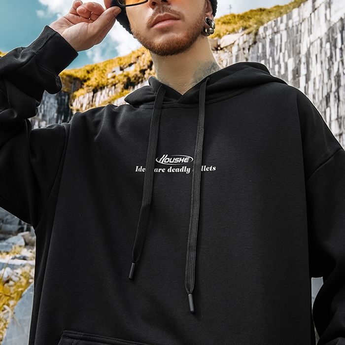 矢印プリント オーバーサイズ フーディ　M10493