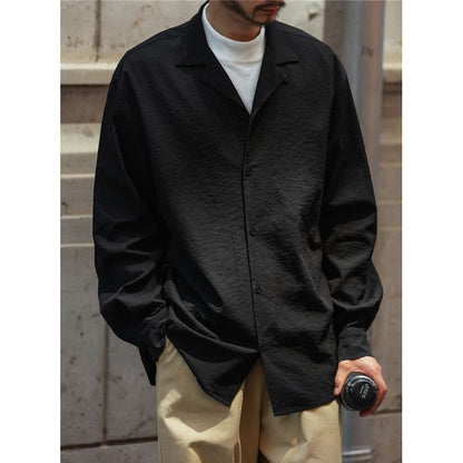 オープンカラー 長袖シャツ　M10371