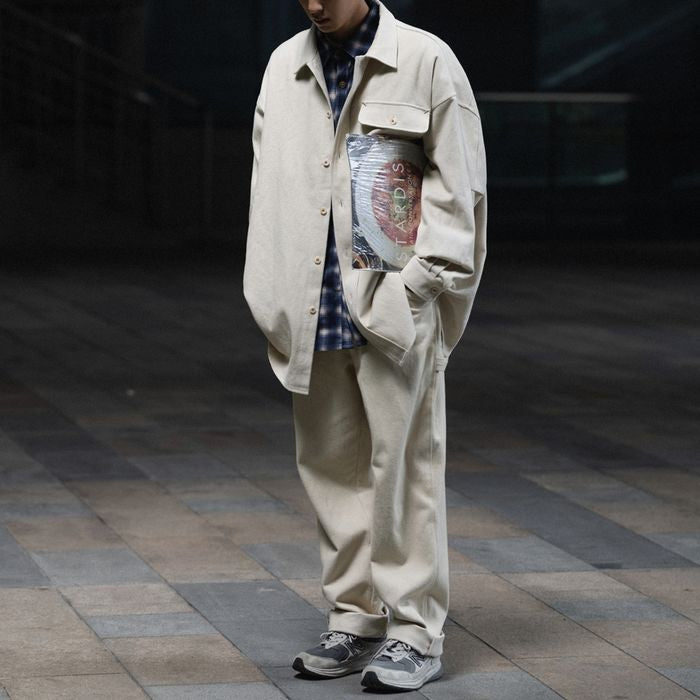 ステッチポケット 長袖シャツ　M10375