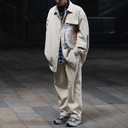 ステッチポケット 長袖シャツ　M10375