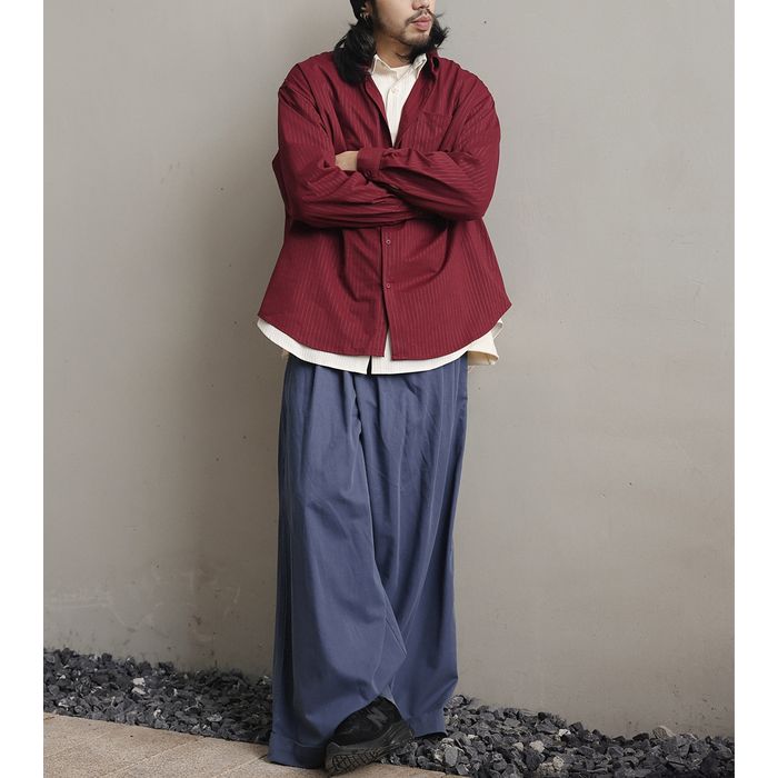 同色ストライプ 長袖シャツ　M10335