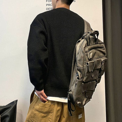 ドロップショルダー クルーネックニット　M10539