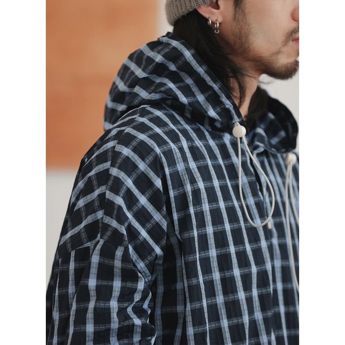 チェック柄 プルオーバー フーディ　M10373