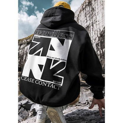 矢印プリント オーバーサイズ フーディ　M10493