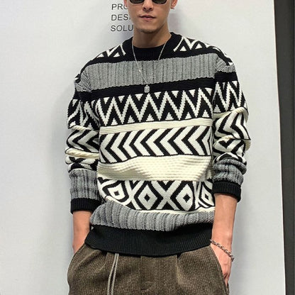 ジオメトリックパターン ニット　M10526