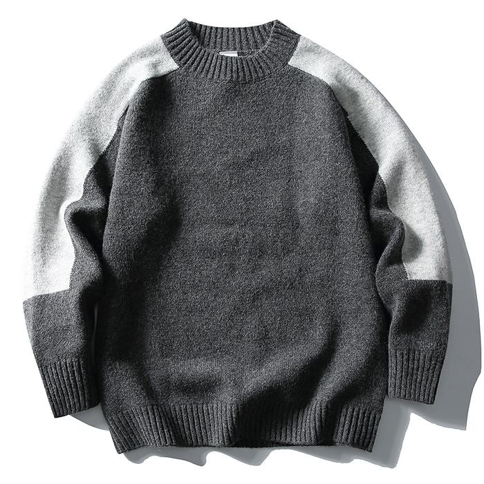 バイカラー クルーネックニット　M10594