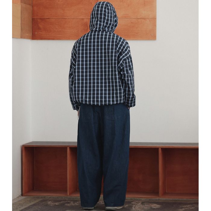 チェック柄 プルオーバー フーディ　M10373