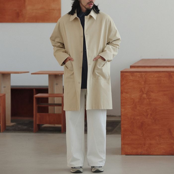 ミディアム丈ステンカラーコート　M10337