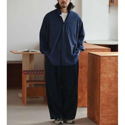 同色ストライプ 長袖シャツ　M10335