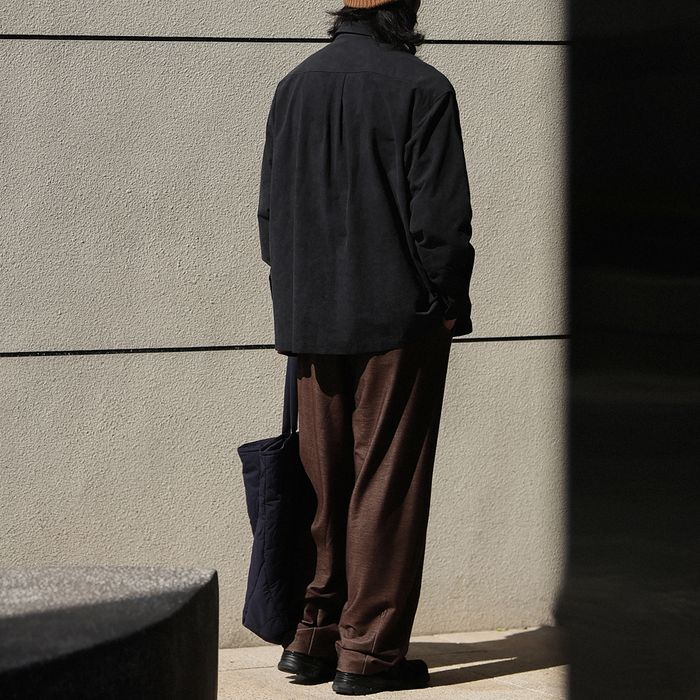 デザインボタン バイカラー シャツ　M10367