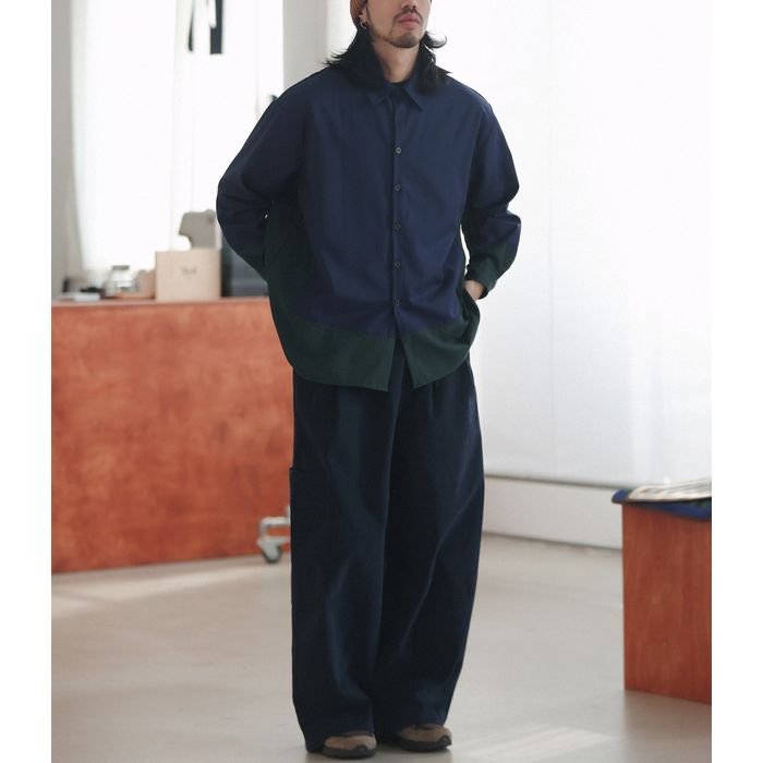 切り替えデザイン 長袖シャツ　M10380