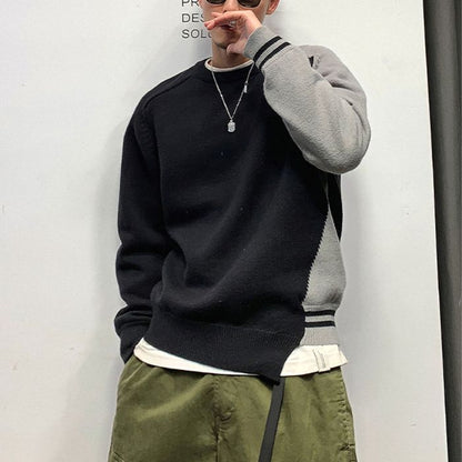 アシンメトリーカラーブロック ニット　M10528