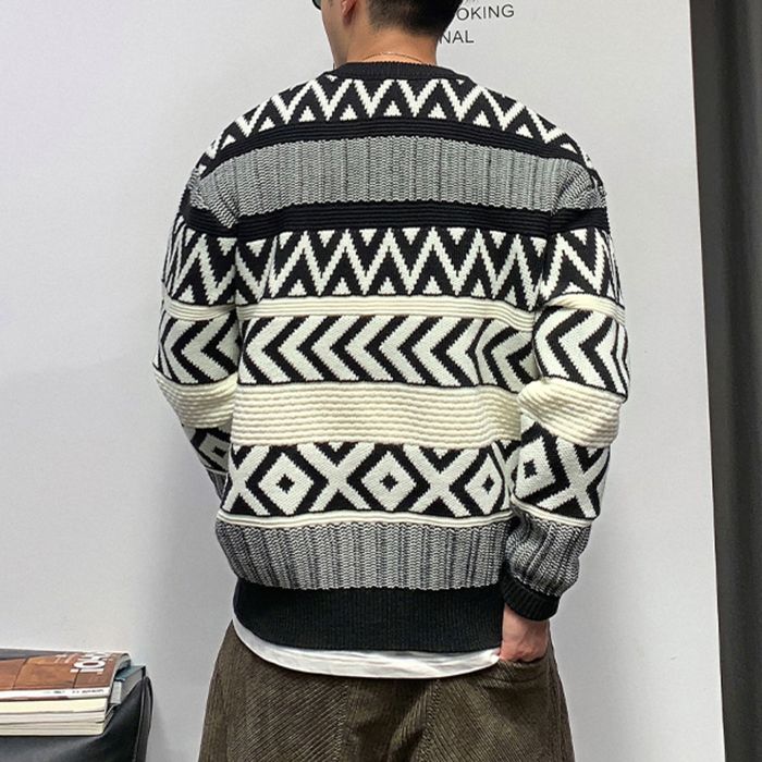 ジオメトリックパターン ニット　M10526